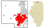 Winnebago County Illinois incorporated and unincorporated areas Rockford highlighted